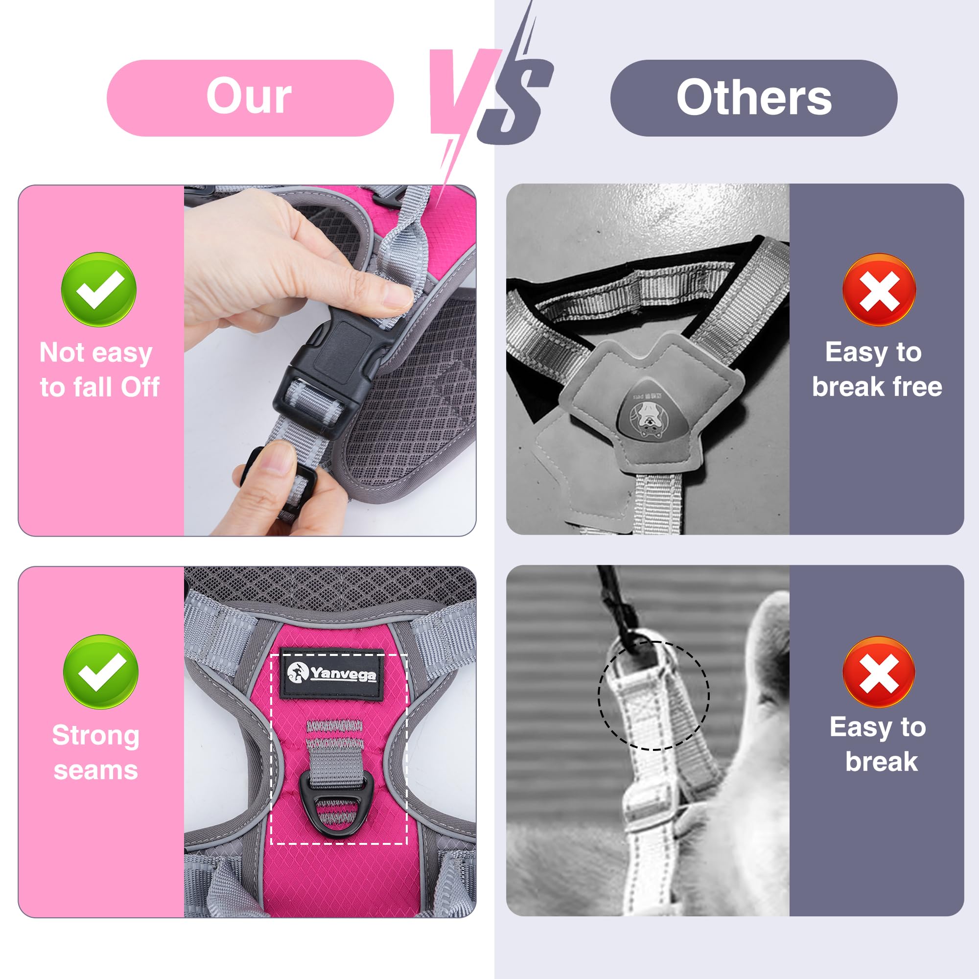 Dog Harness No-Pull Reflective Mesh Puppy Harness With Control Handle, Breathable Reflective Dog Harness For Small Medium Dogs U